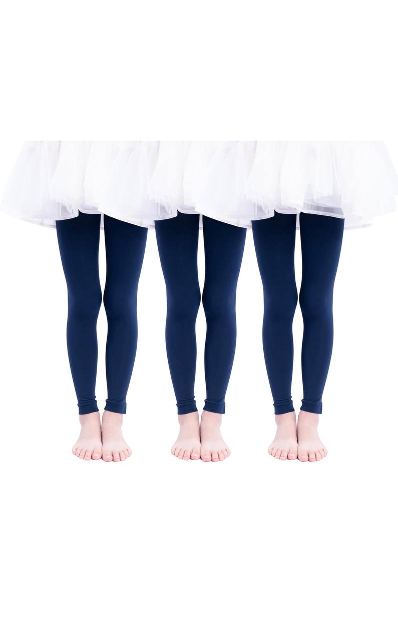 2 Pairs Girl's Microfiber Footless Tights