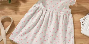 Retro Floral Print Flutter-sleeve Baby Dress
