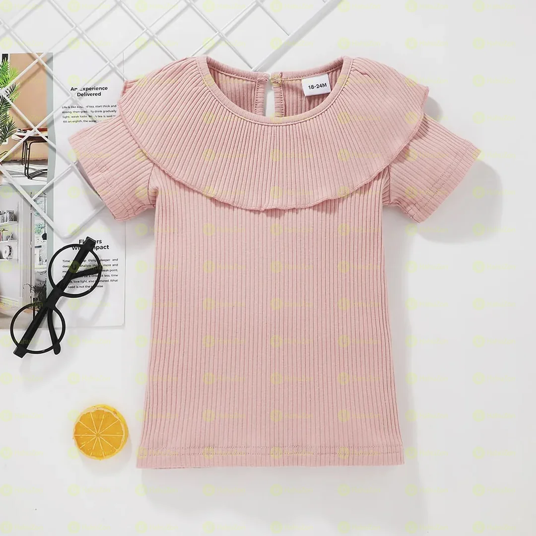 Toddler Girl Casual Solid Flounce Tee