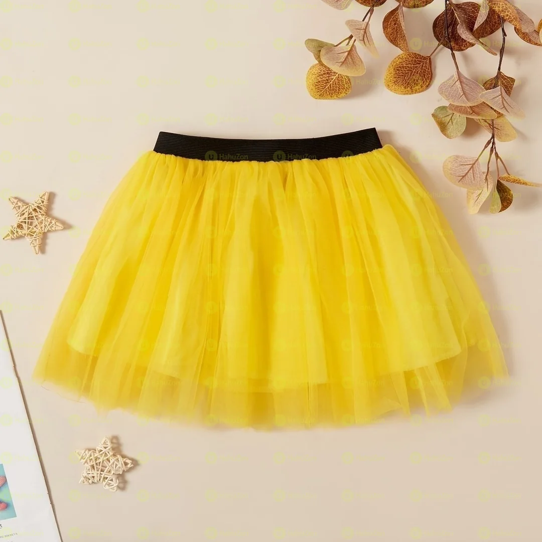 Kids Girl Mesh Elasticized Skirt