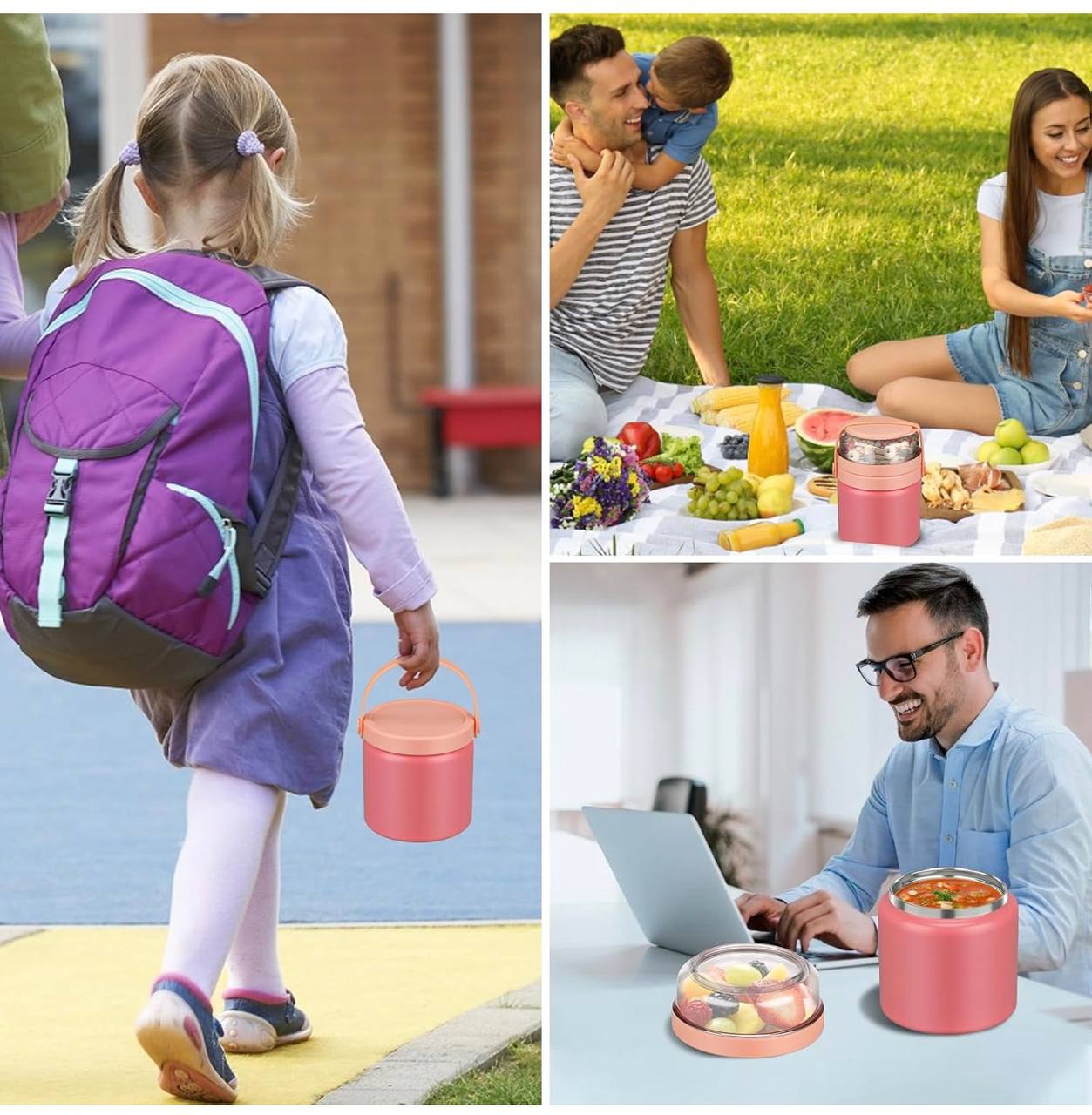 2 in 1 Double Insulated Food Jar