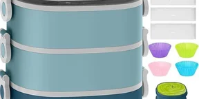 Bento Lunch Box, Stackable 3 Layers Bento Box Adult Lunch Box,