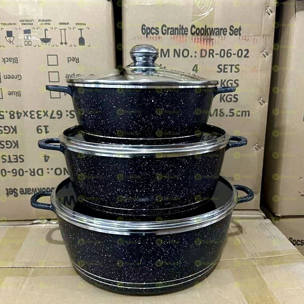 Momcoc Marble Granite Casserole Set