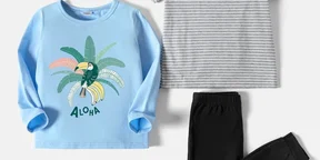 3-Pack Toddler Graphic & Striped Tee & Pants Set