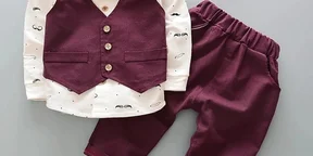 Three-Pieces Long-sleeve Causal Baby Party Set