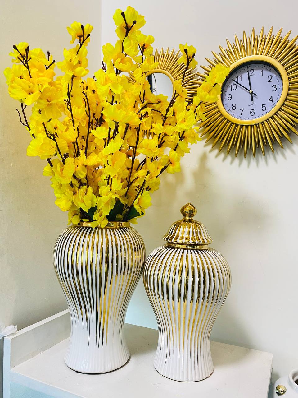 Set Of  2 Modern Ceramic Ginger Jar