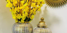 Set Of  2 Modern Ceramic Ginger Jar