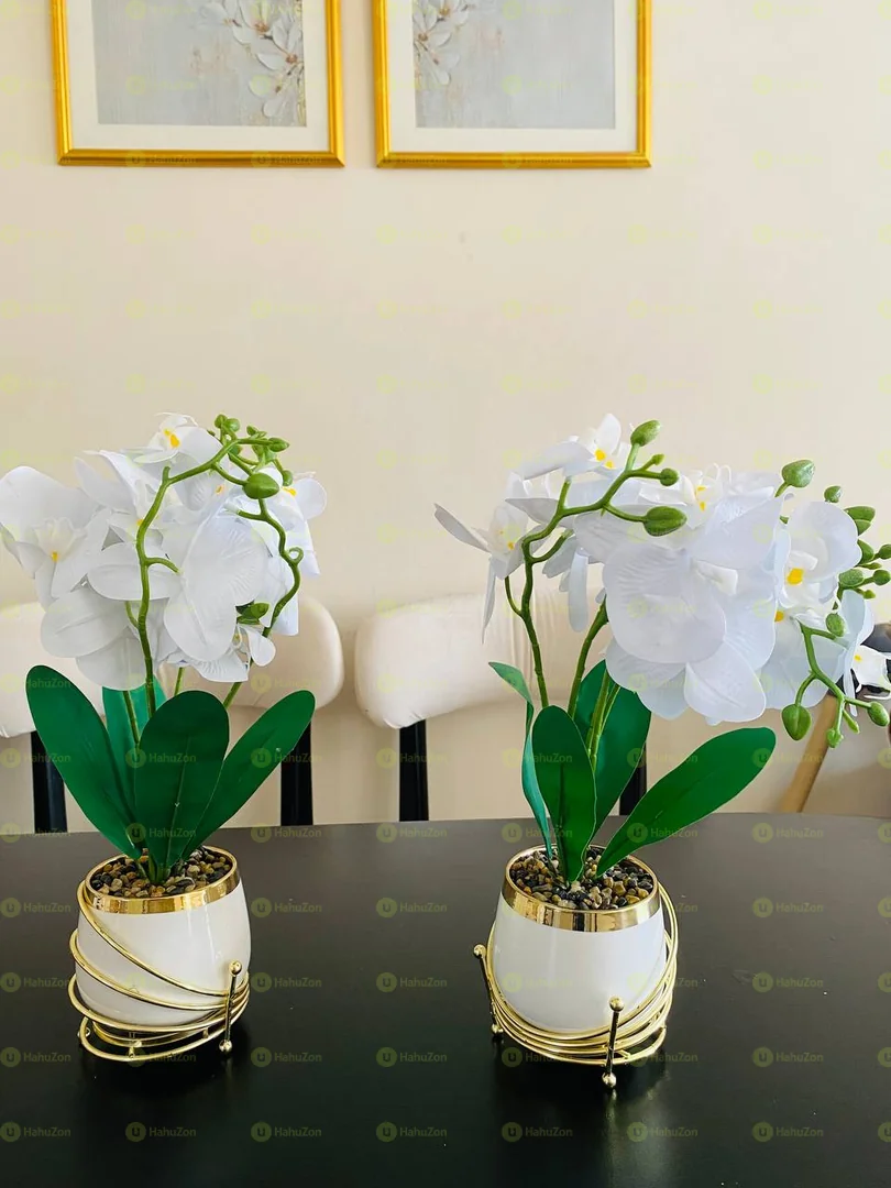 Golden Stand Orchid Flower Vase