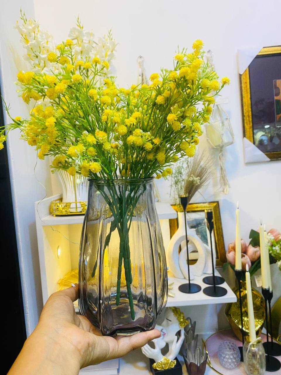 Clear Glass Vase With Flower