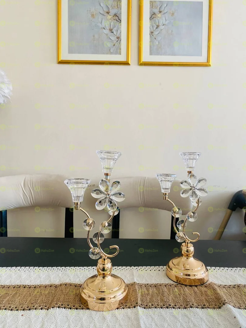 Crystal Set of 2 Candle Holder
