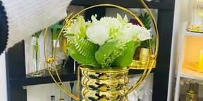 Ceramic Golden Pot With Handle