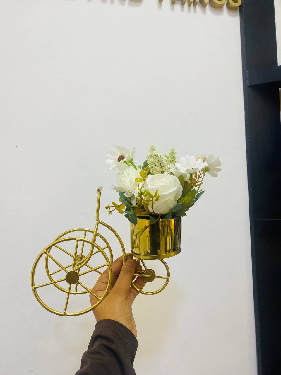 Cycle Table and Shelf Decor