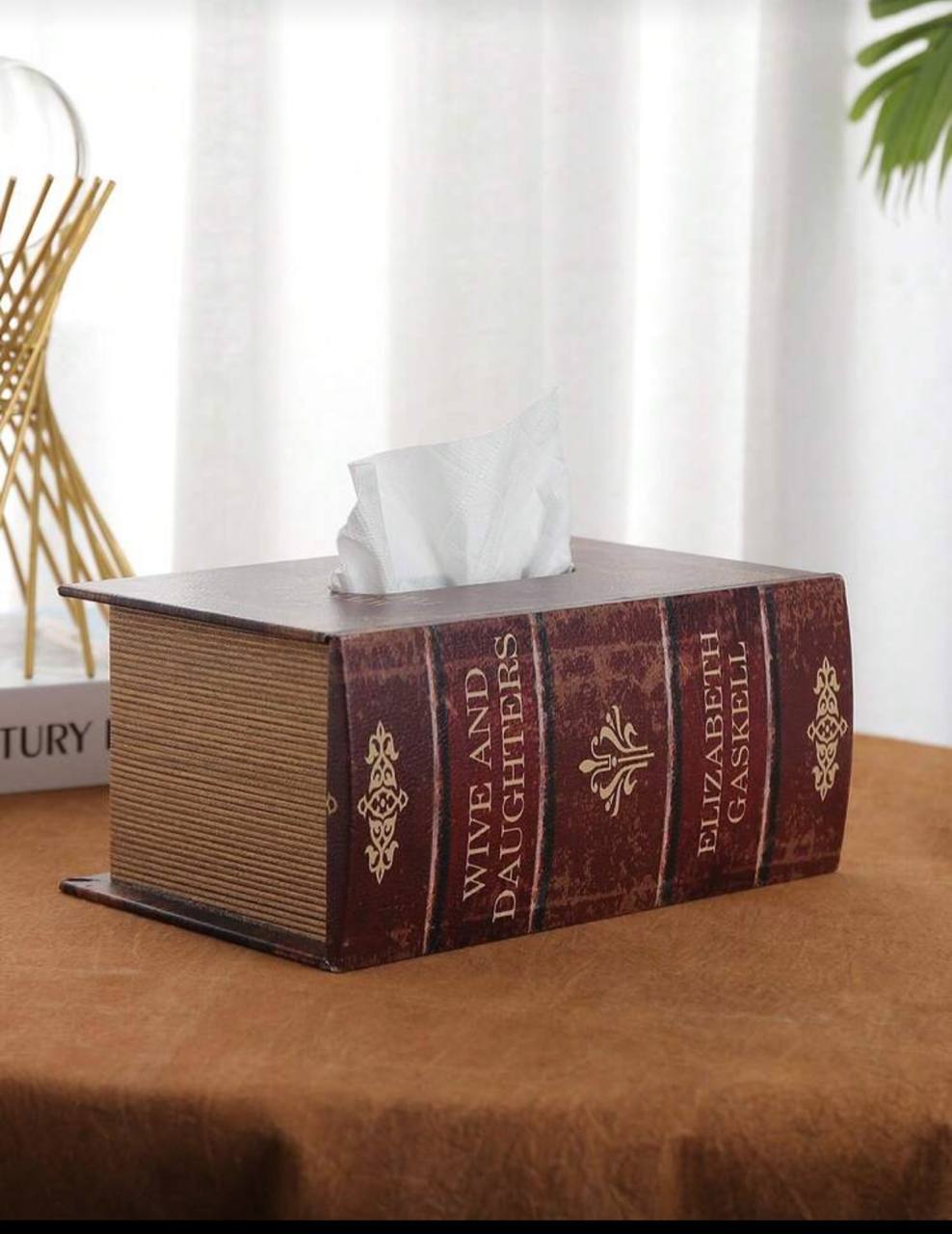 Wooden Book Shaped Tissue Box