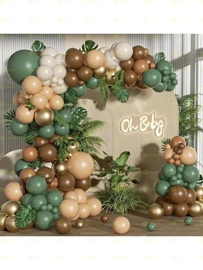 115 Pieces Jungle Theme Ballon Garland Set Chain and Ballon Glue Set