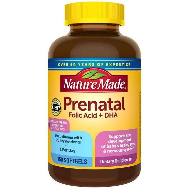 Nature Made Prenatal Multivitamin Folic Acid +DHA Softgels