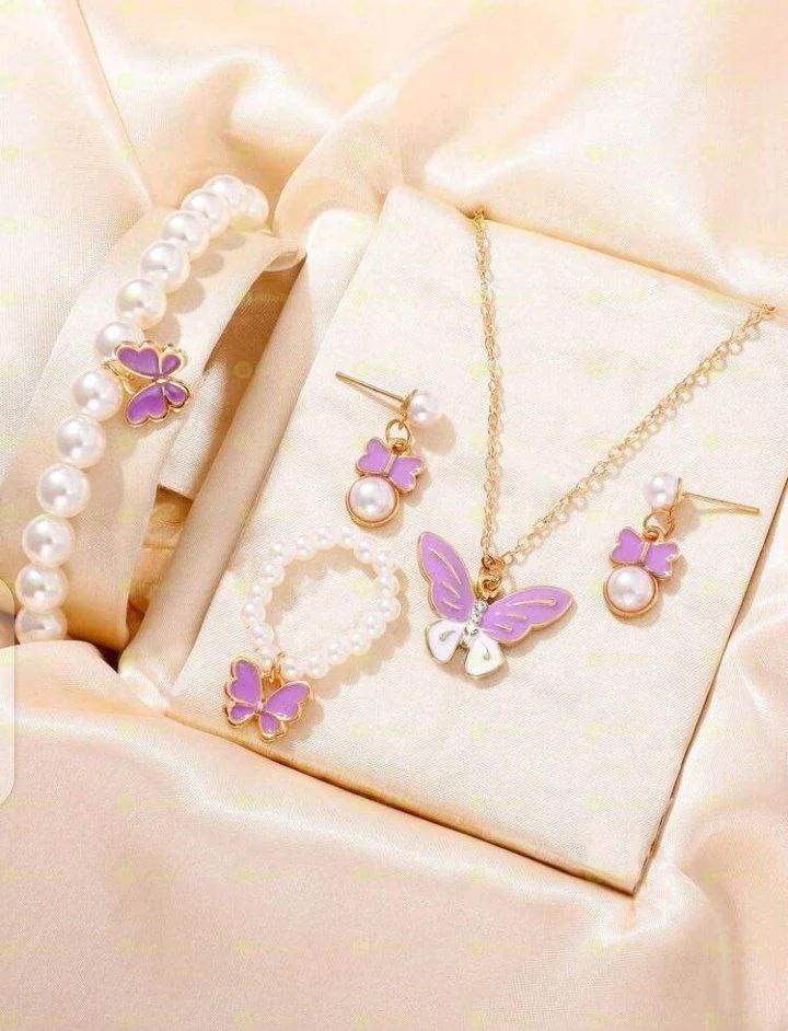 5pcs Set Women's Fashionable Minimalist Pearl Jewelry Set