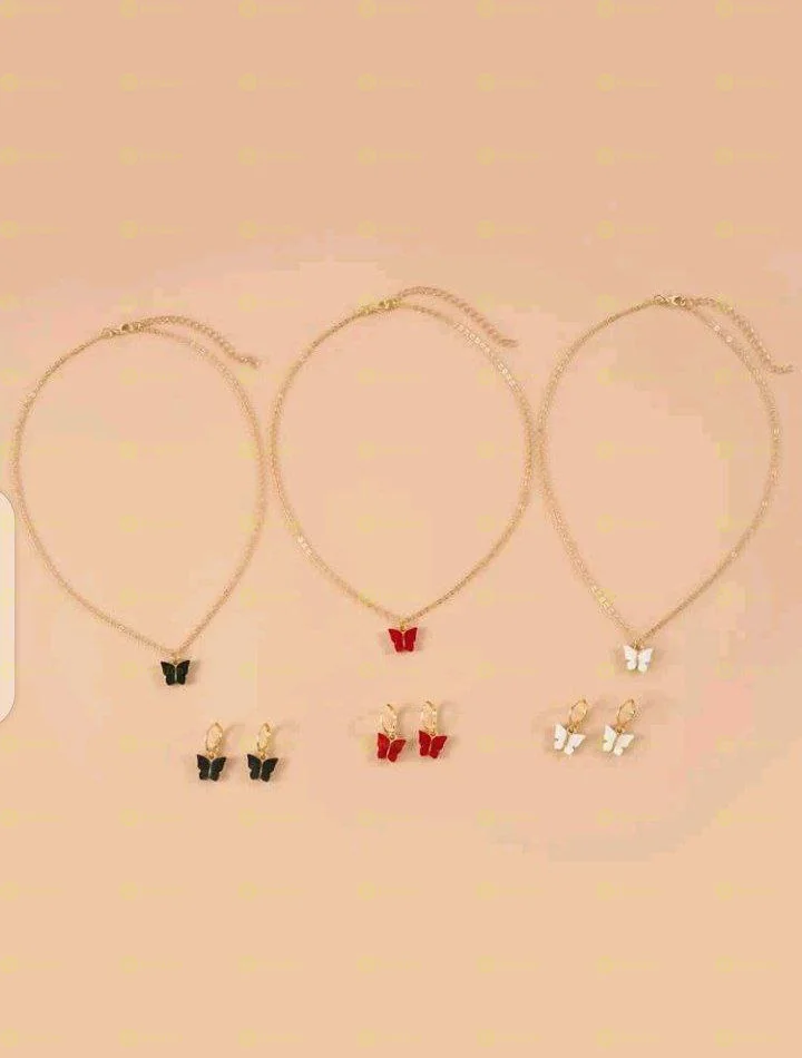 9pcs Butterfly Decor Jewelry Set