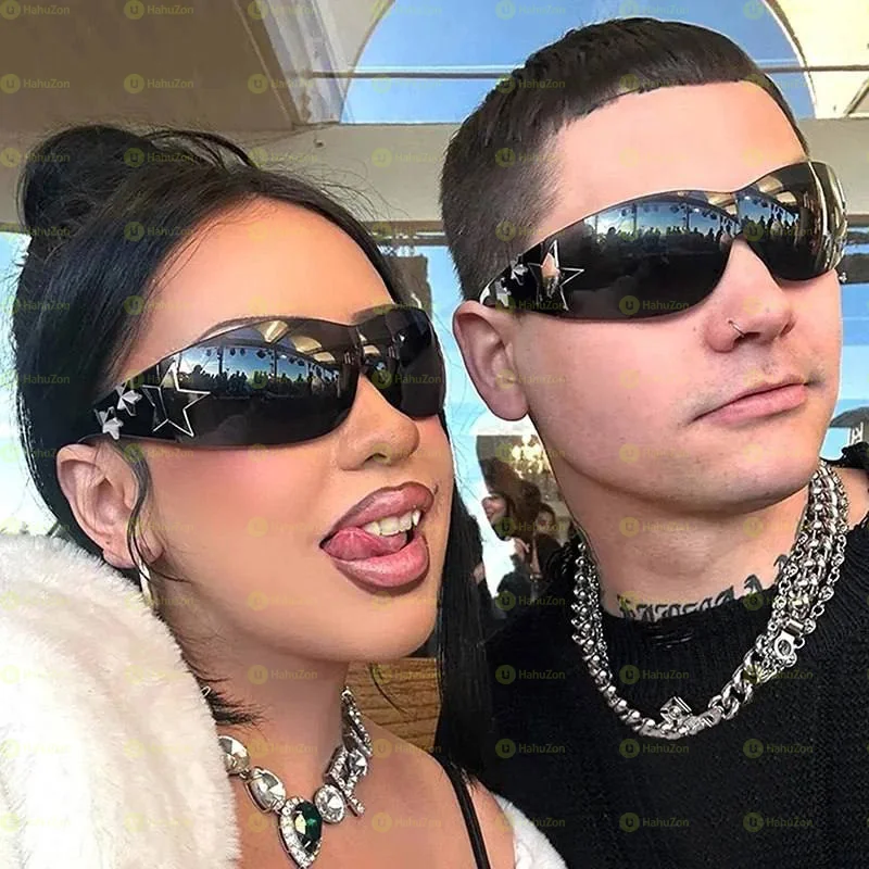 Punk One Piece Rimless Sunglasses