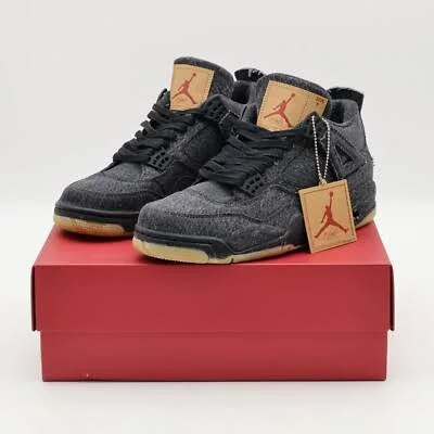 Air Jordan 4 Retro Black Denim Men's Shoes