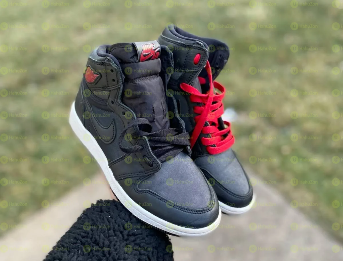 Air Jordan 1 High Black Satin WMNS Shoes
