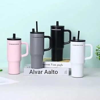 Double Layer Stainles Still Isolated Tumblers With Straw