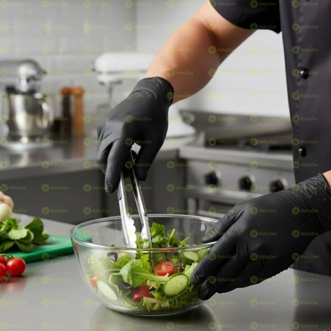 Disposable Black Vinyl Multi-purpose Gloves
