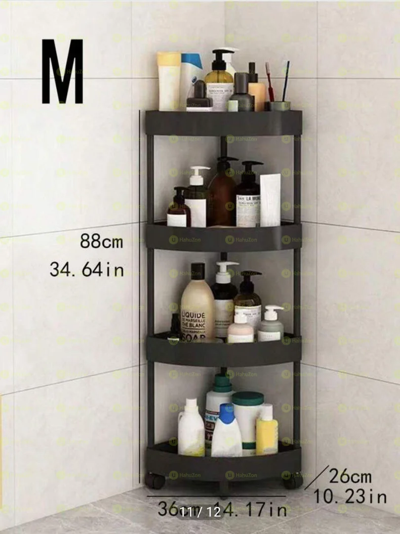 4 tier Moveable Corner Storage Rack