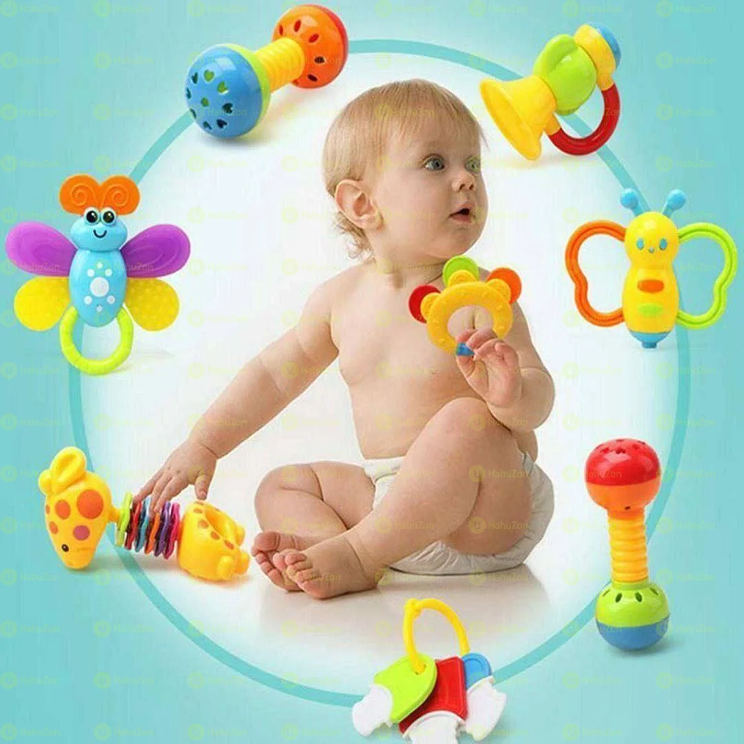 8 አይነት መጫወቻዎችን በአንድ ላይ የያዘ የልጆች መጫወቻ