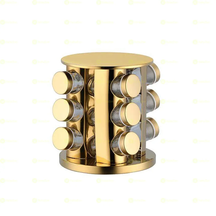 Rotating Spice Rack With 12 Jars