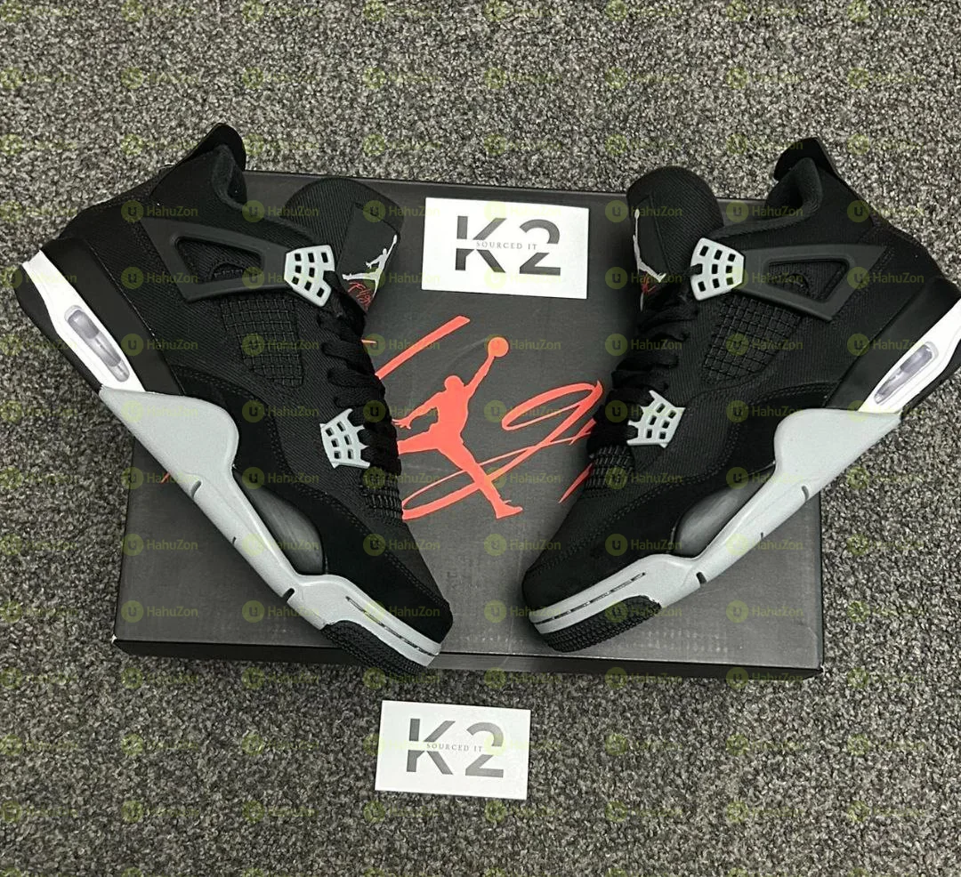 Jordan 4 Black Canvas Men's Shoes