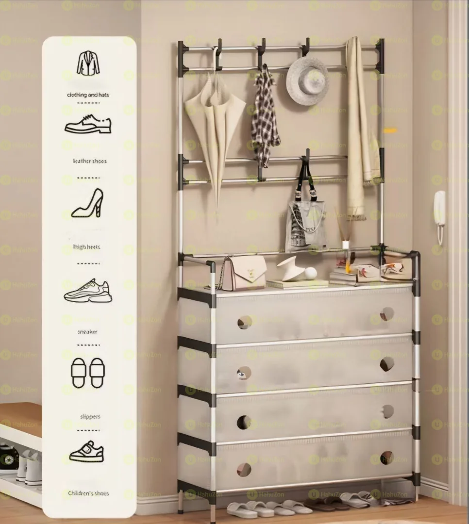 Multi-Functional Storage Unit Shoe And Hat Rack