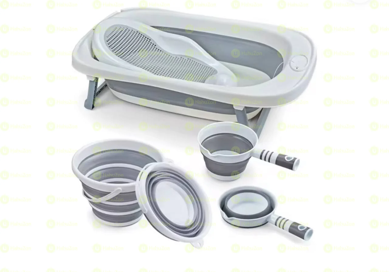 Toimoys 3-in-1 Baby Foldable Bath Tub Set