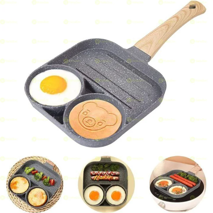 3 Partitioned Nonstick Omlett Egg Maker Pan