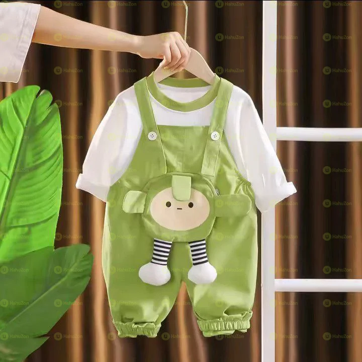 Carton Zipper Ocket Trousers & T-Shirt Set