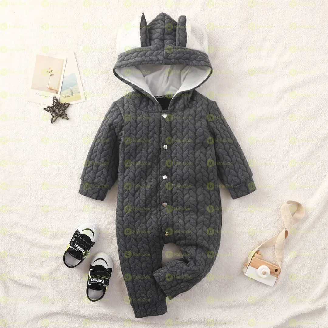 Unisex Winter Rabbit Ear Romper