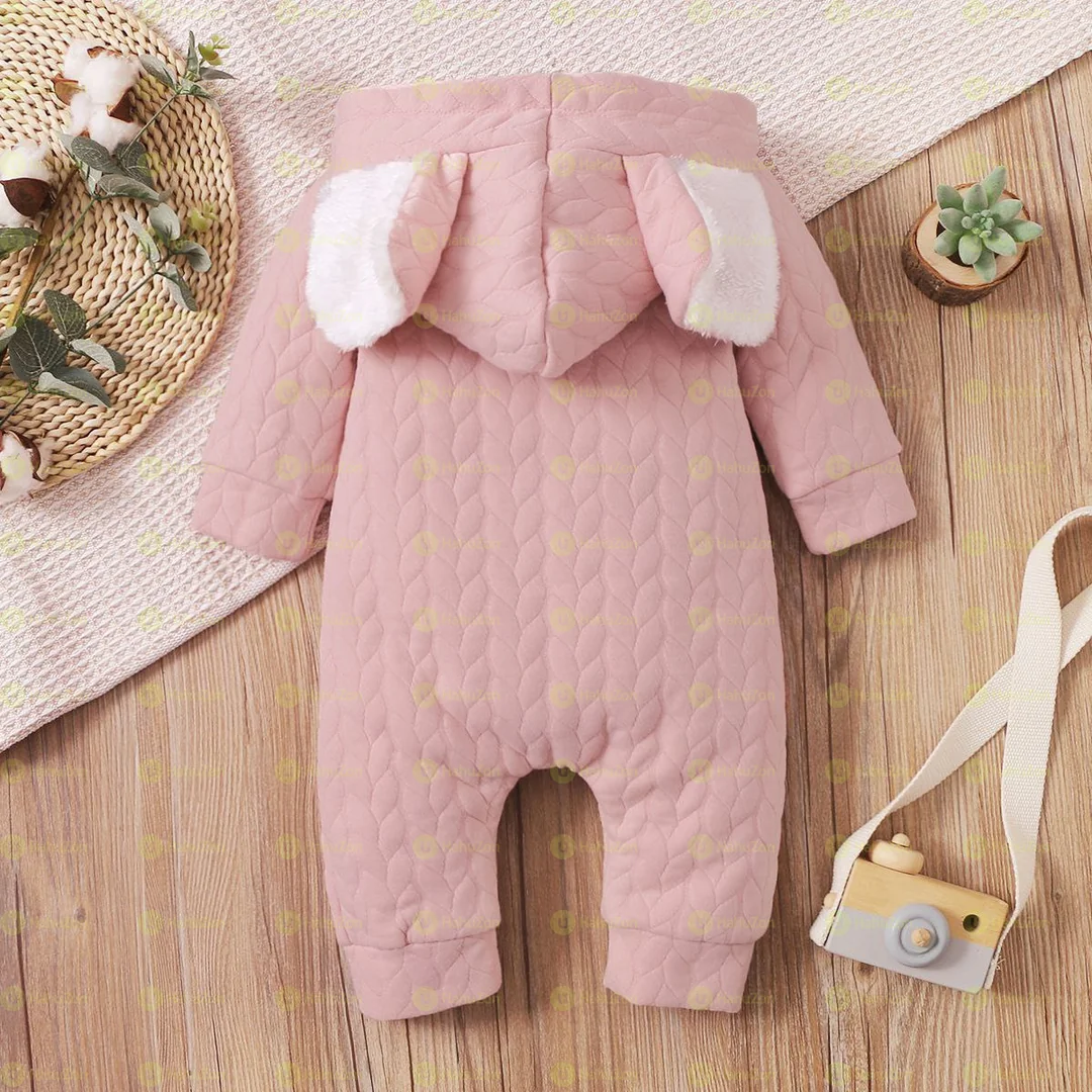 Unisex Winter Rabbit Ear Romper