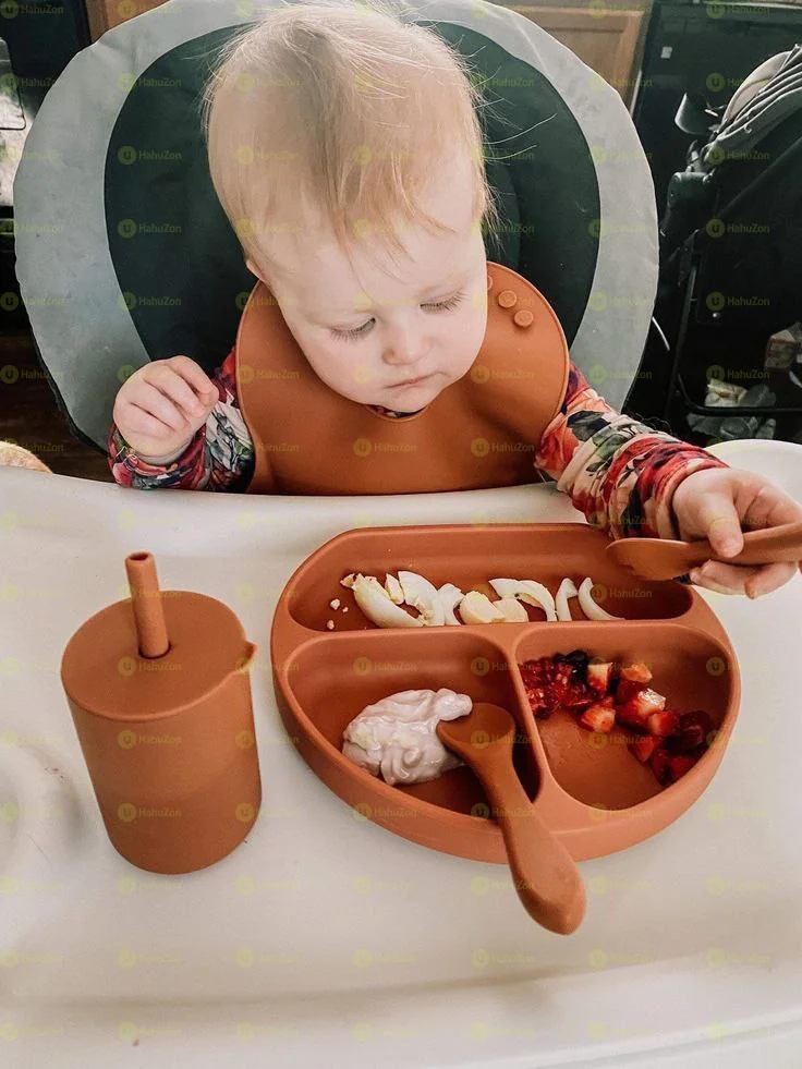 6 pc Silicon Baby Feeding Set