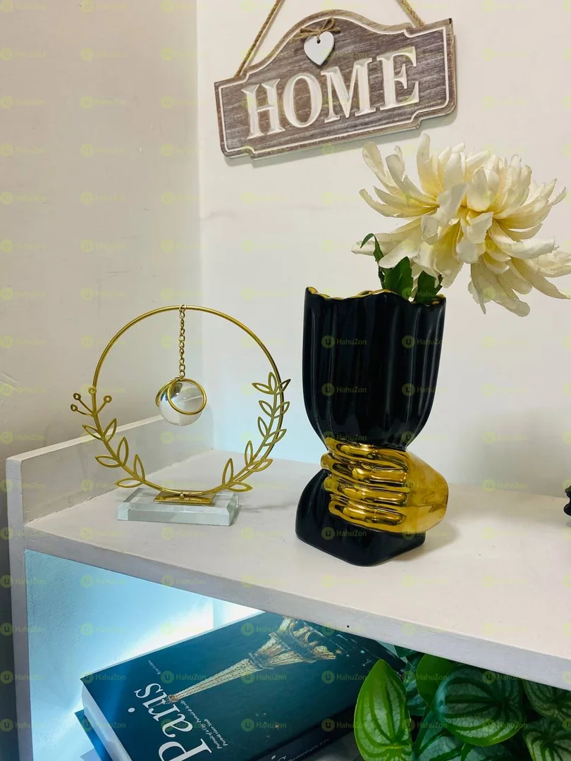 Black and Golden Ceramic Vase
