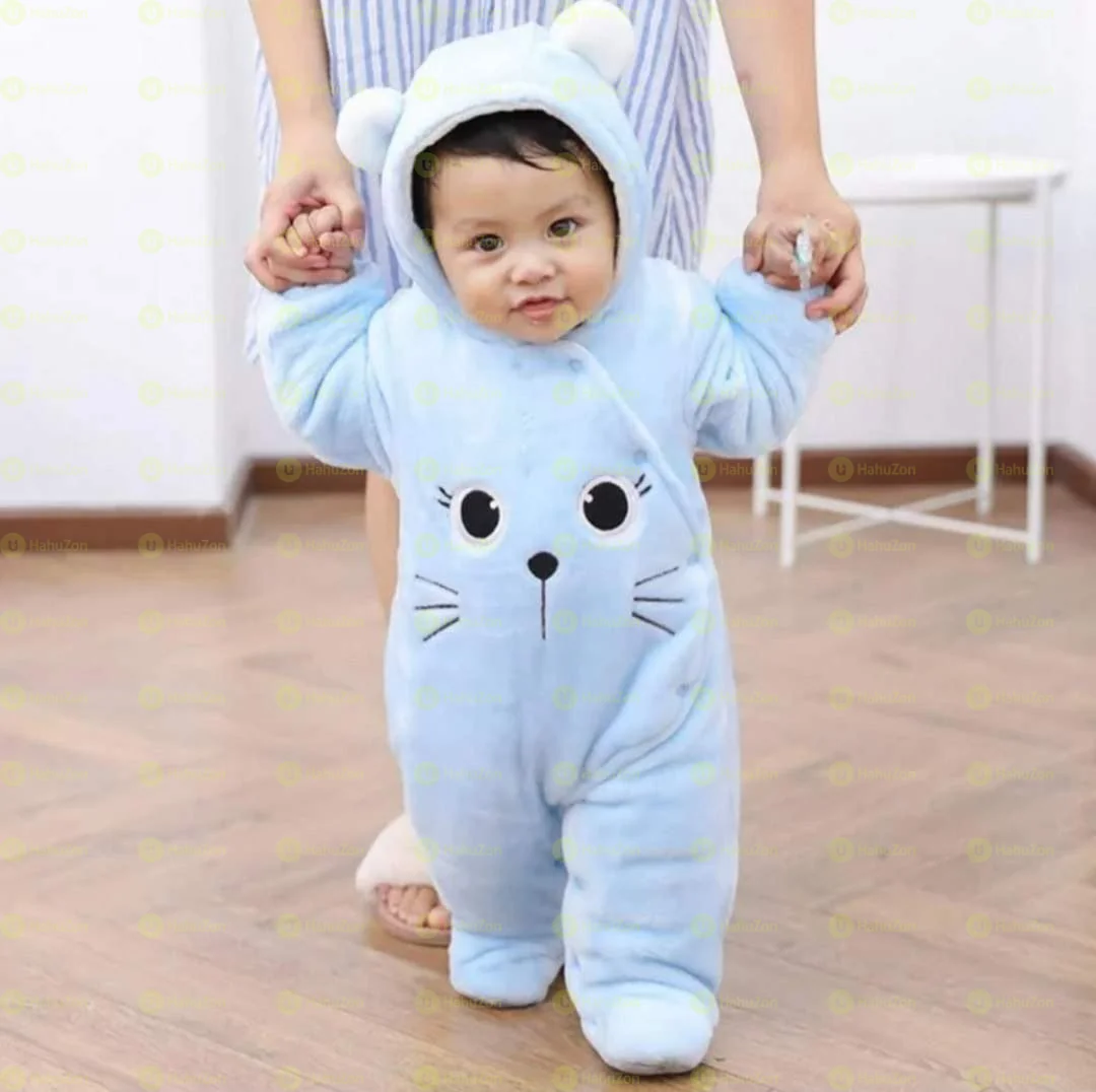Newborn Baby Winter Clothes Bear Hooded Coat Romper Outfits Jumpsuit