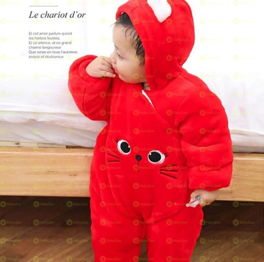 Newborn Baby Winter Clothes Bear Hooded Coat Romper Outfits Jumpsuit