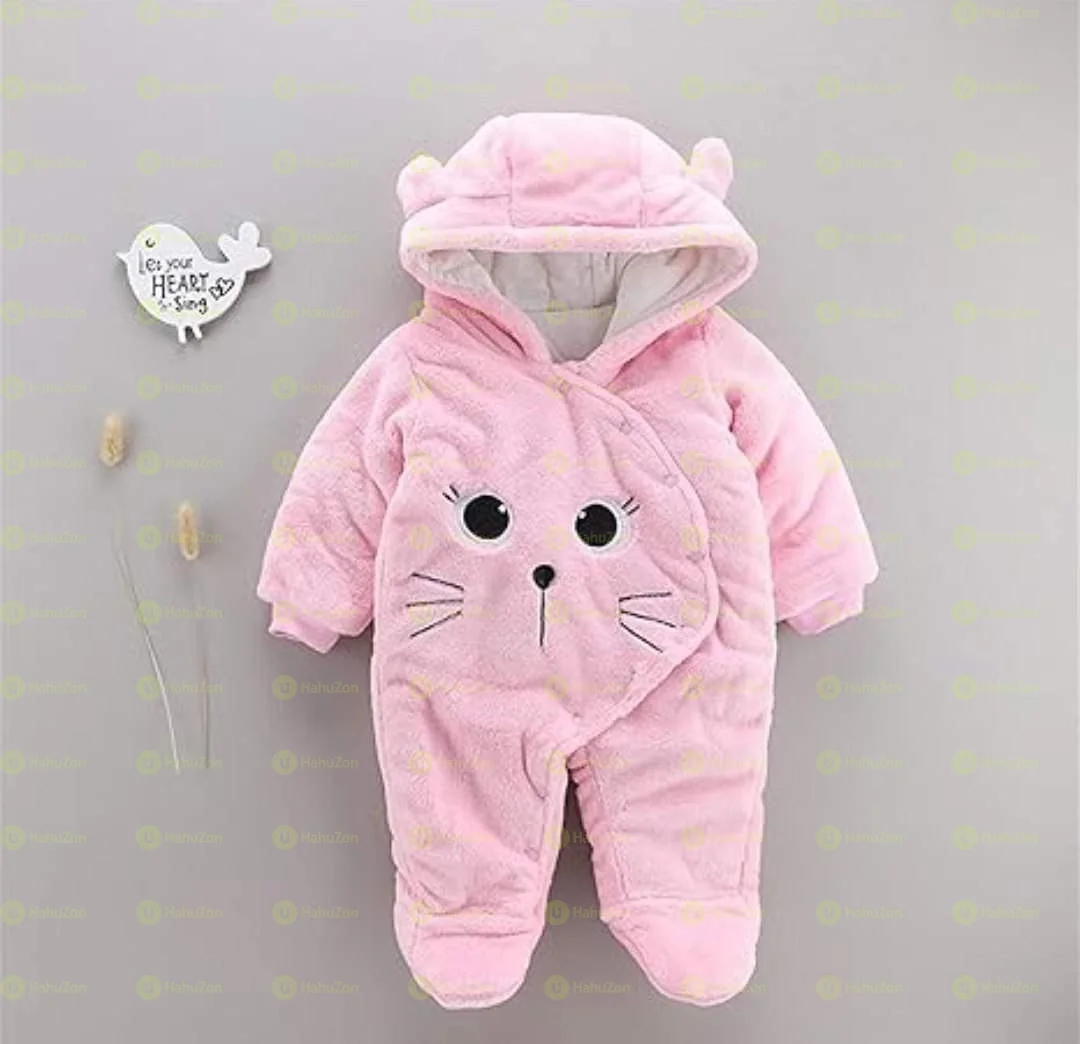 Newborn Baby Winter Clothes Bear Hooded Coat Romper Outfits Jumpsuit