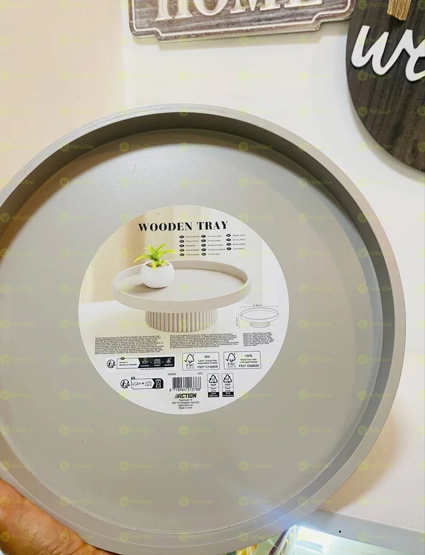 Wooden Gray Stand Tray