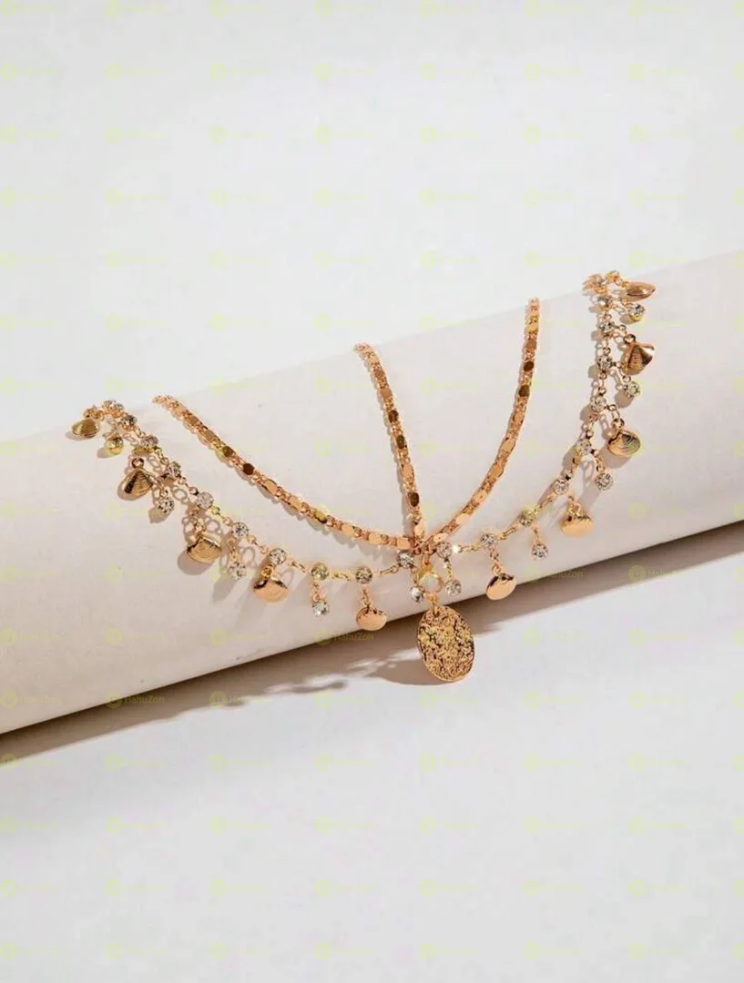 imoli 1pc Minimalist Chain Tassel Faux Pearl Rhinestone