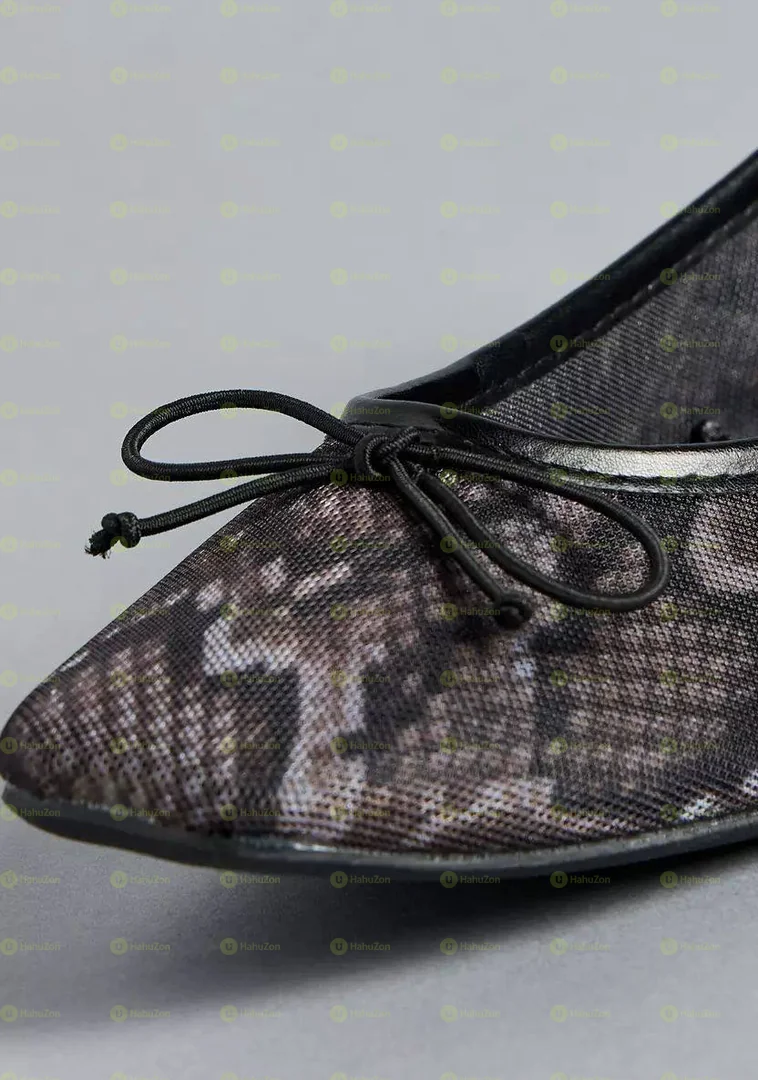 MAX Slip On Mesh Bow Ballerina Women's Shoes
