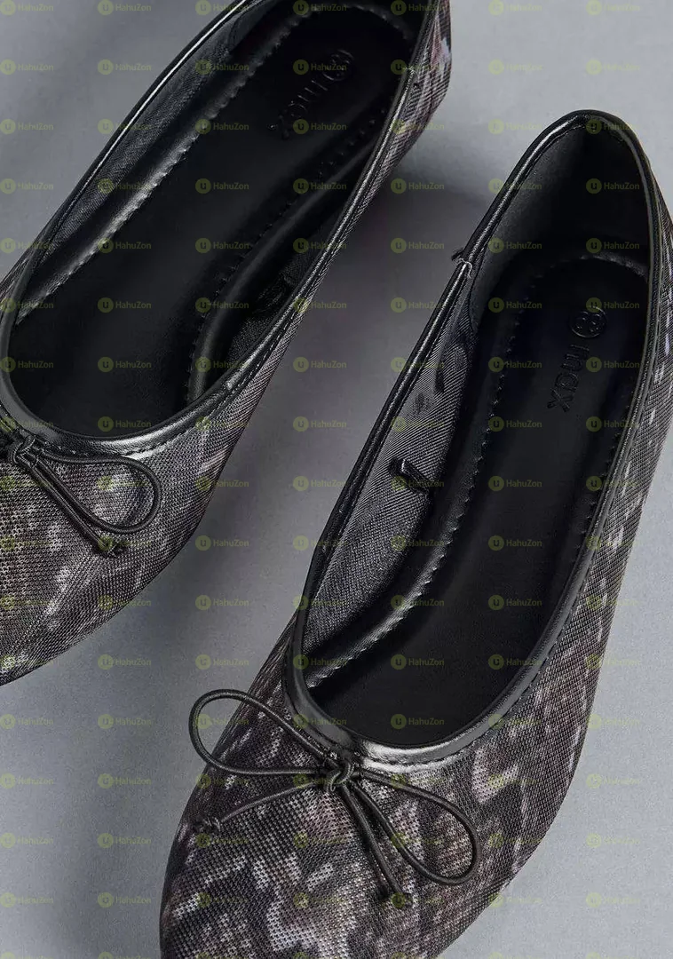 MAX Slip On Mesh Bow Ballerina Women's Shoes