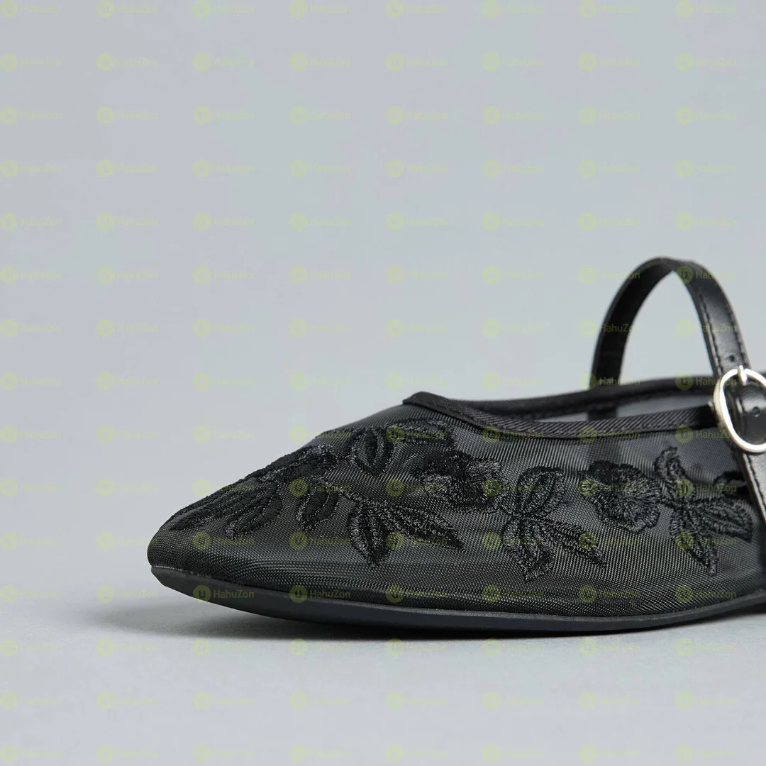 MAX Floral Embroidered Ballerina Women's Shoes