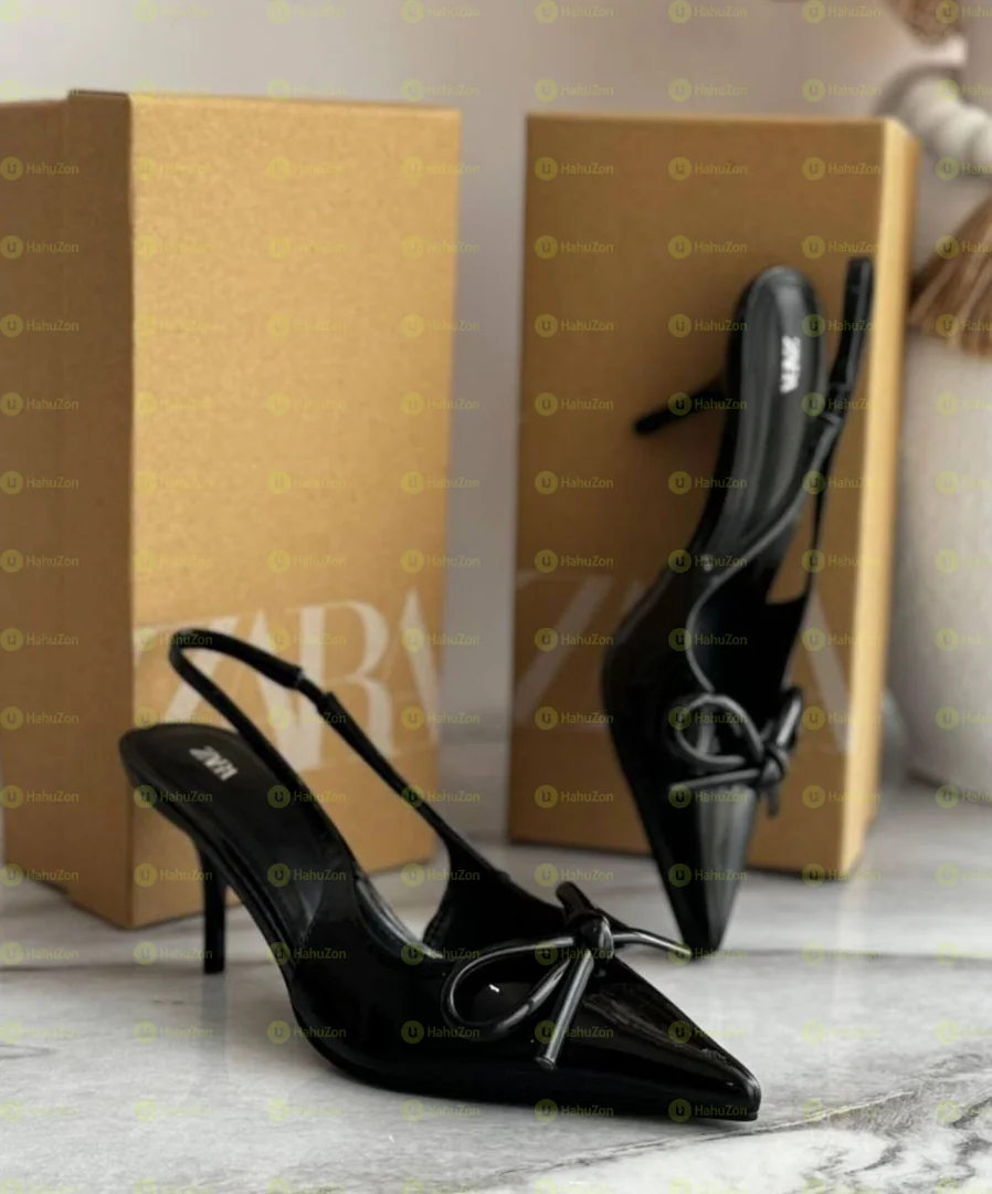 Zara Patent Bow Heels