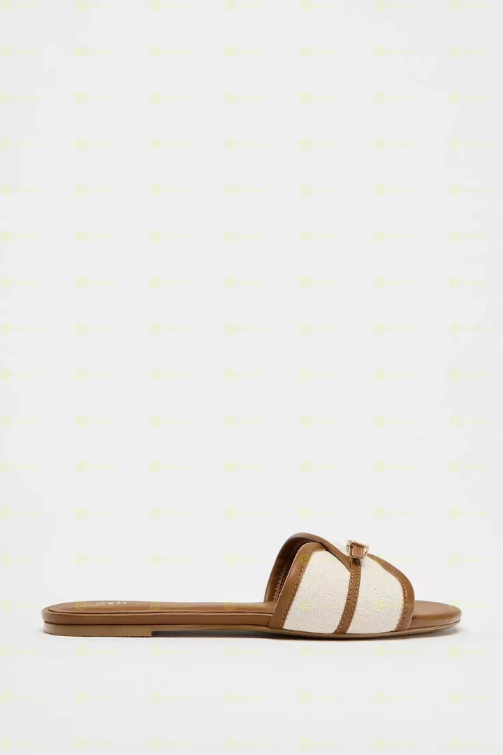 Zara Buckled Flat Slider Sandals