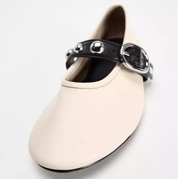 Zara Buckle Strap Mary Jane Flats
