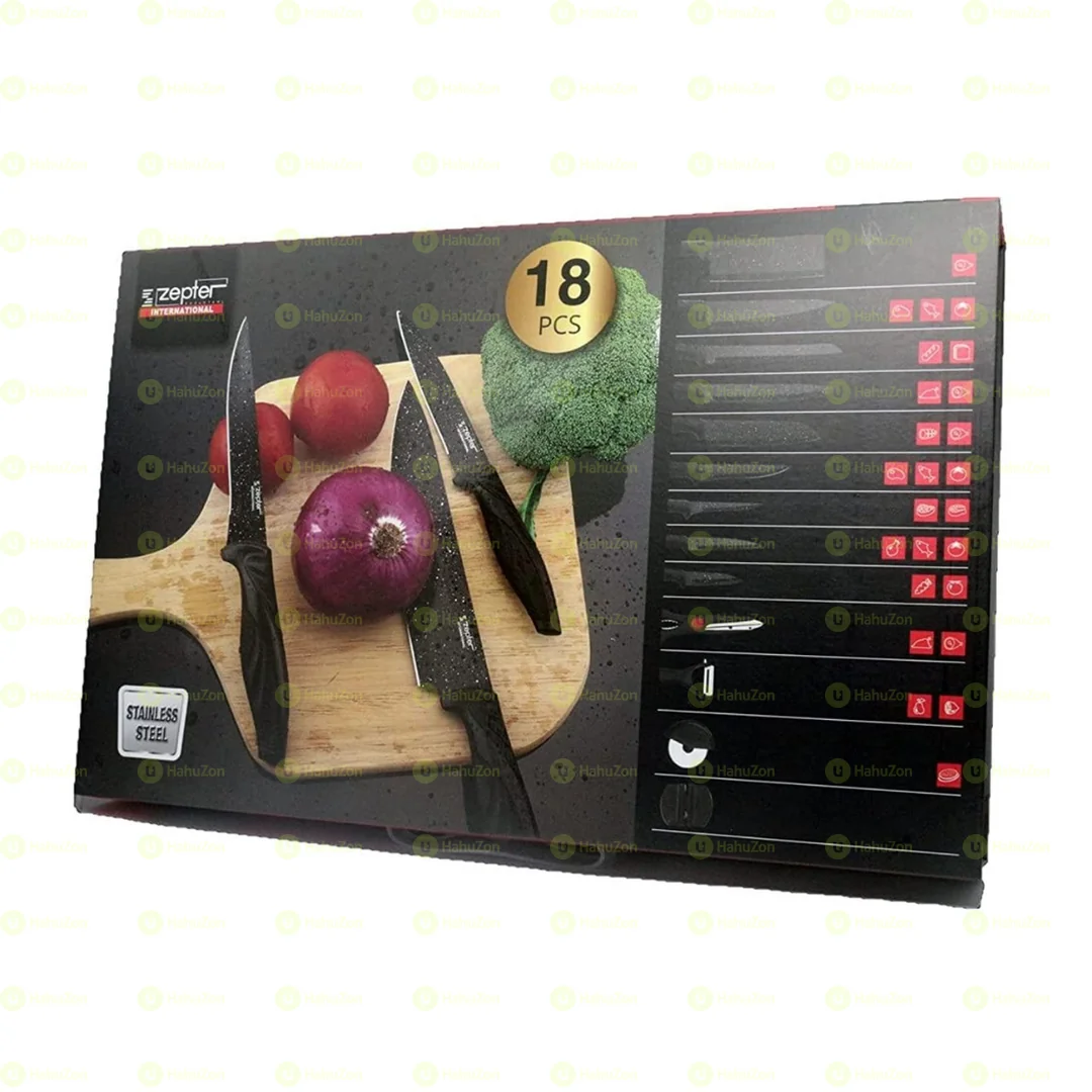 18pcs Stainless Steel Knife Set